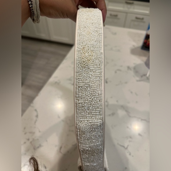 STAUD Tommy Beaded Bag, Garden Party white floral embroidered shoulder bag purse - Picture 12 of 15